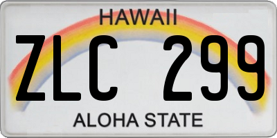 HI license plate ZLC299