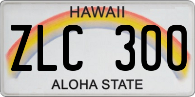 HI license plate ZLC300