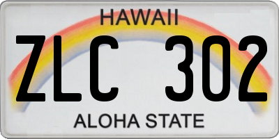 HI license plate ZLC302