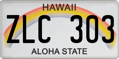 HI license plate ZLC303