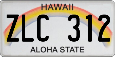 HI license plate ZLC312