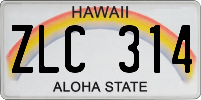 HI license plate ZLC314