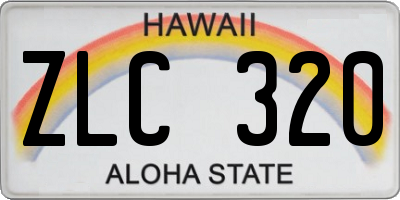 HI license plate ZLC320