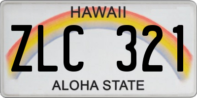 HI license plate ZLC321