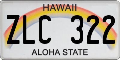 HI license plate ZLC322