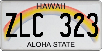 HI license plate ZLC323