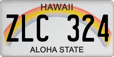 HI license plate ZLC324