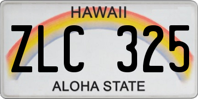 HI license plate ZLC325