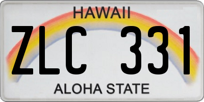 HI license plate ZLC331