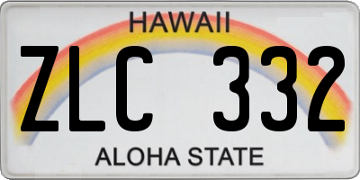 HI license plate ZLC332