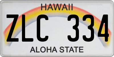 HI license plate ZLC334