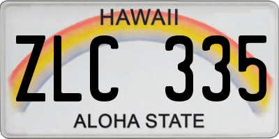 HI license plate ZLC335