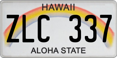 HI license plate ZLC337