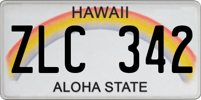 HI license plate ZLC342