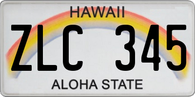 HI license plate ZLC345