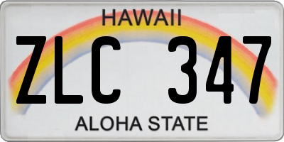 HI license plate ZLC347