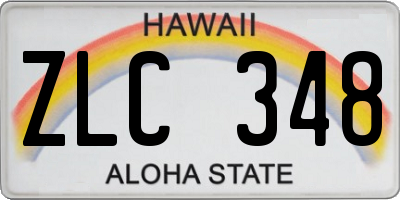 HI license plate ZLC348