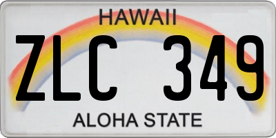 HI license plate ZLC349