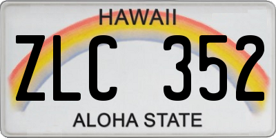 HI license plate ZLC352