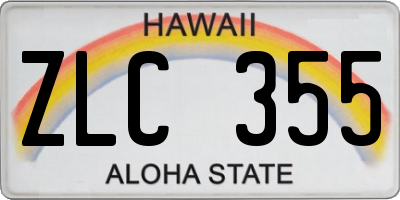 HI license plate ZLC355