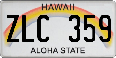 HI license plate ZLC359