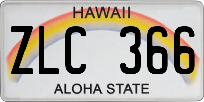 HI license plate ZLC366