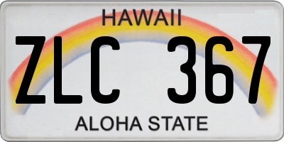 HI license plate ZLC367