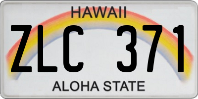 HI license plate ZLC371