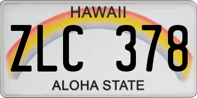 HI license plate ZLC378
