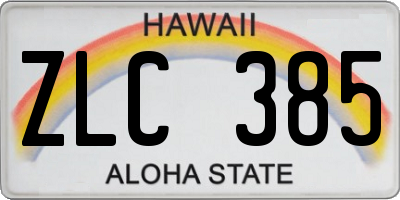 HI license plate ZLC385
