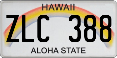 HI license plate ZLC388
