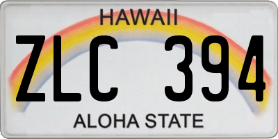 HI license plate ZLC394