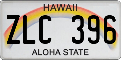 HI license plate ZLC396