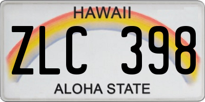 HI license plate ZLC398