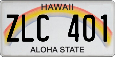 HI license plate ZLC401
