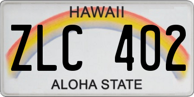 HI license plate ZLC402