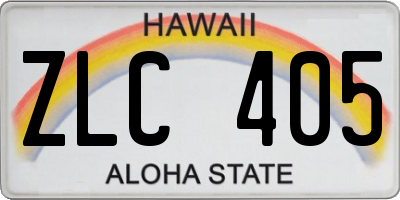 HI license plate ZLC405