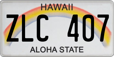 HI license plate ZLC407