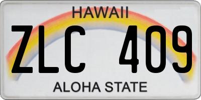 HI license plate ZLC409