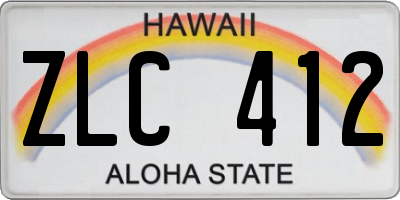 HI license plate ZLC412