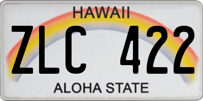 HI license plate ZLC422