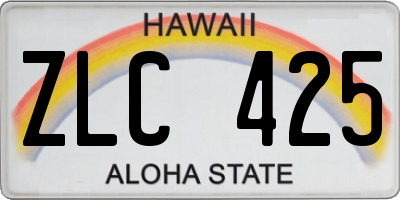 HI license plate ZLC425