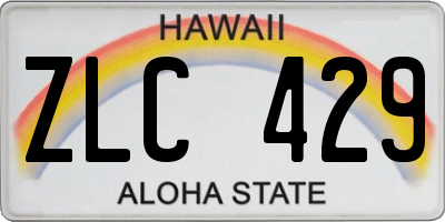 HI license plate ZLC429