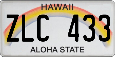 HI license plate ZLC433