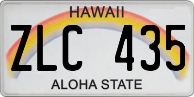 HI license plate ZLC435