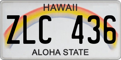 HI license plate ZLC436