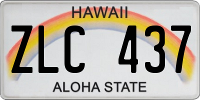 HI license plate ZLC437