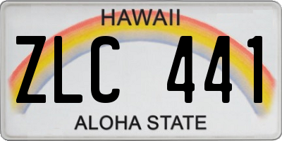 HI license plate ZLC441