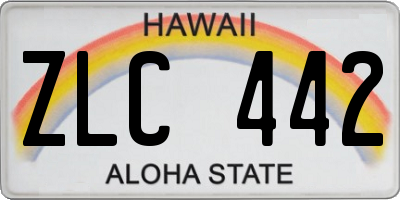 HI license plate ZLC442