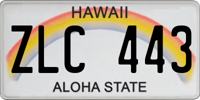 HI license plate ZLC443